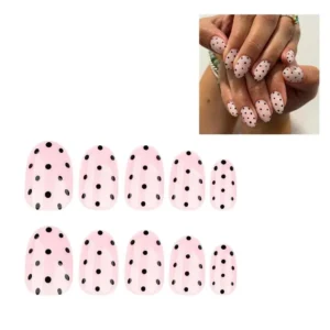 Press on Nails French Polka Dot