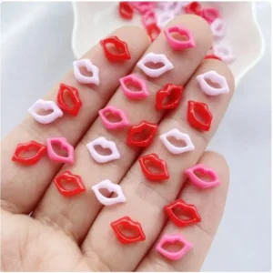 Resin Mini Lips Nail Accessories